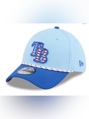 New Era Light Blue and Royal Blue TB Fitted Cap with Stars-Stripe Patch